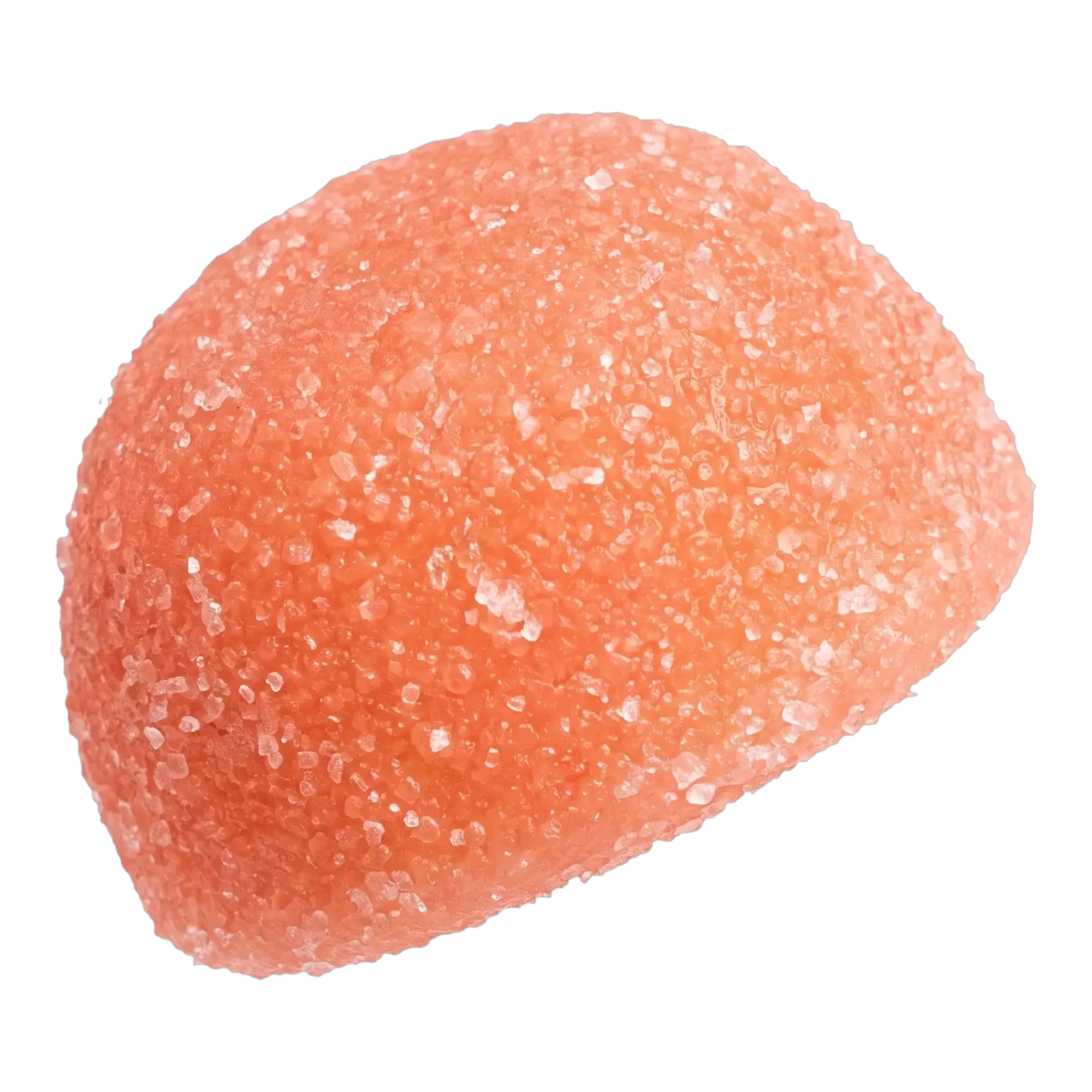 Primer plano de una gomita de OVRPWR, Sour Peach